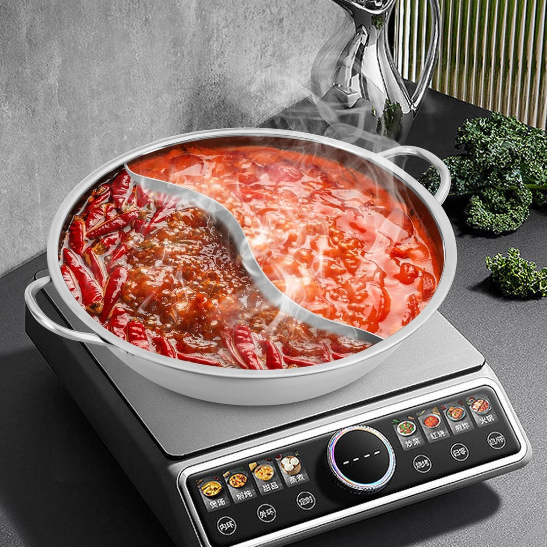 Edelstahl Dual Shabu Shabu, Küche Hot Pot Kochen Suppe Divider Shabu Topf Kochgeschirr aus Edelstahl