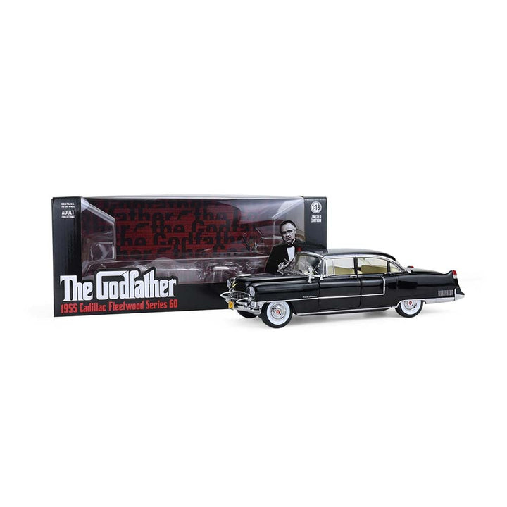 Greenlight 12949 Fahrzeug 1955 Cadillac Fleetwood Serie 60 1:18, schwarz