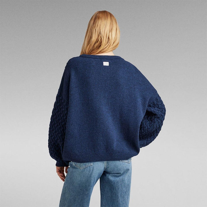 G-Star Damen Chunky Loose Boat Knitted Pullover Knits L Blau (Rank Blue D23968-d170-868), L Blau (Ra