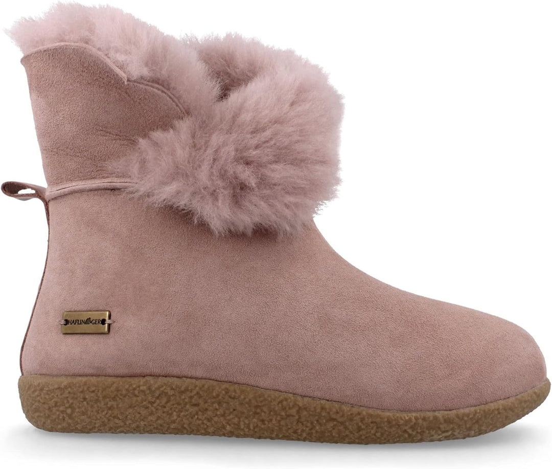 HAFLINGER Lammfell Leder Hausschuhe Lemmi Unisex Stiefel 37 EU Rosenholz, 37 EU Rosenholz