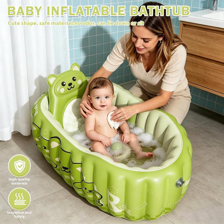 Faltbare Aufblasbare Babybadewanne aus sicherem Material, Rutschfeste Badewanne für Babys 0-12 Monat