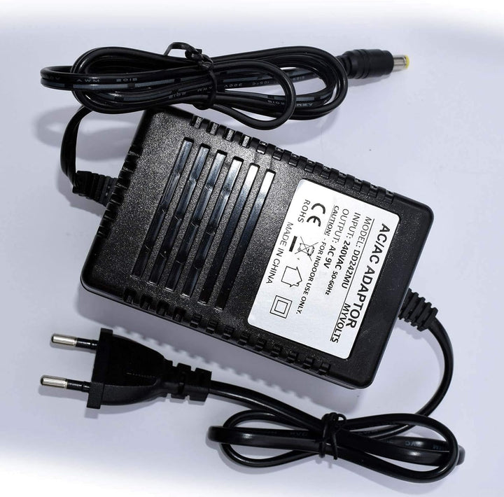 MyVolts 9V EU-Netzteil kompatibel mit Numark M101 Mixer - mit Verlängerungskabel und Inline-Schalter