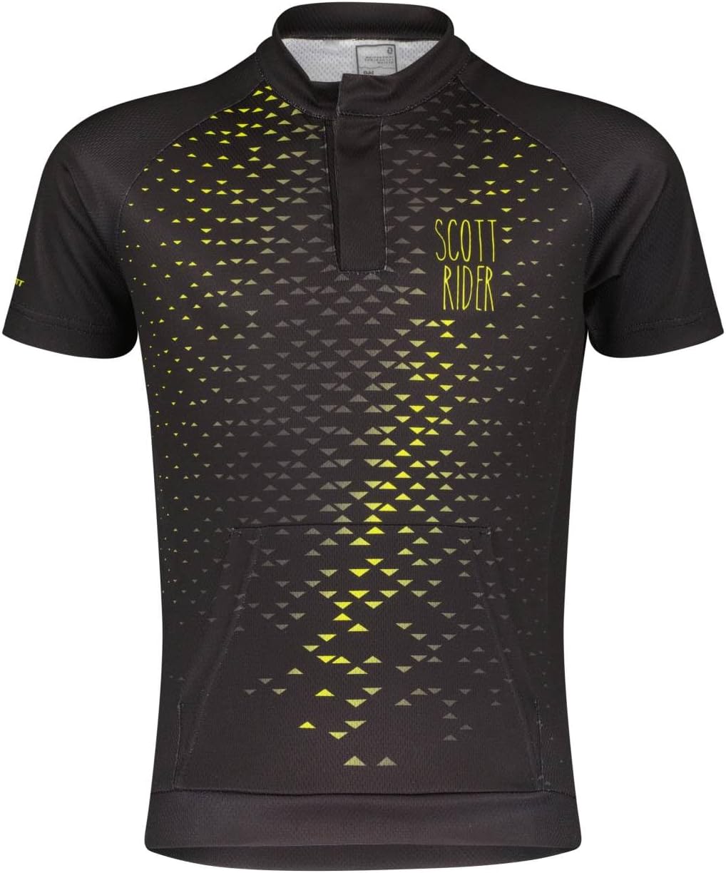 Scott RC Team Junior Kinder Fahrrad Trikot kurz schwarz/gelb 2022: Grösse: XL (164)