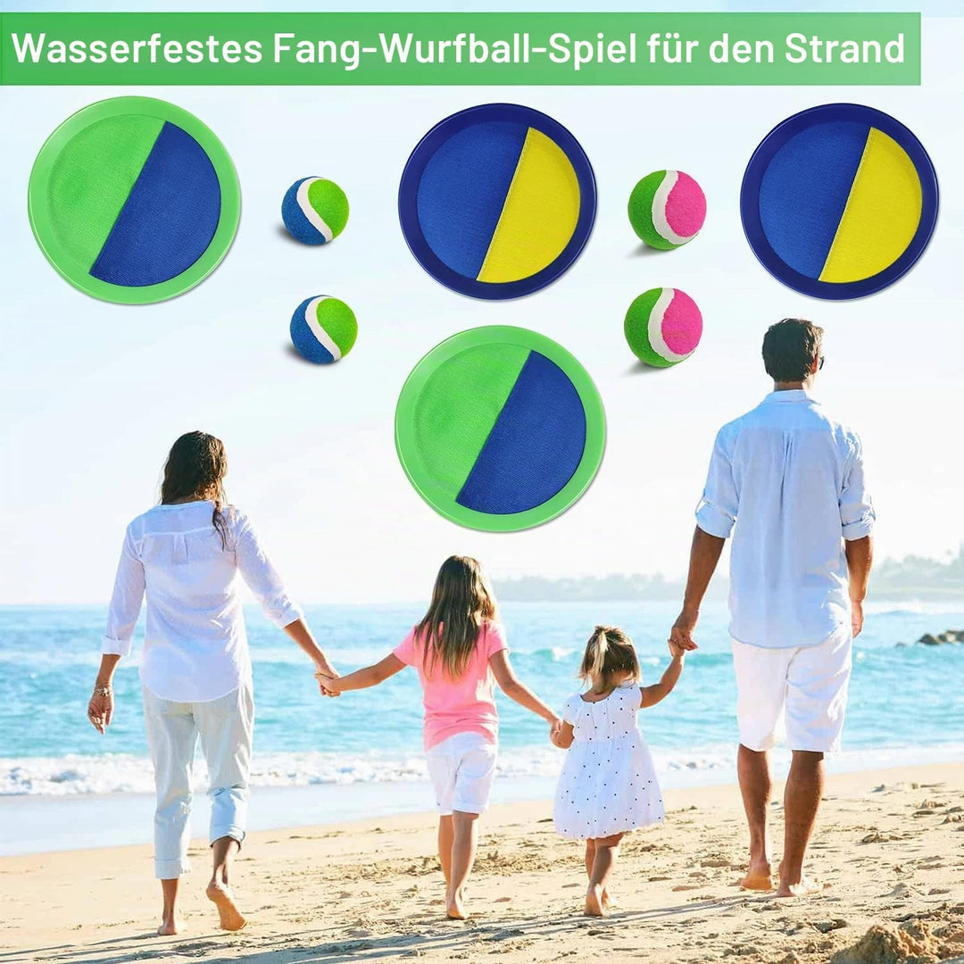 Jalunth Klettballspiel Klettball Strandspielzeug Strandspiele Wurfspiel Kinder Erwachsene Garten Out