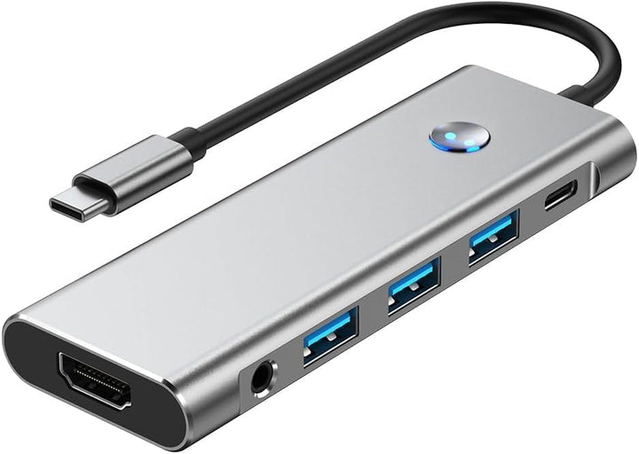 USB C HUB for iPad Pro Adapter 4K 60Hz HDMI, 100W PD, SD/TF Card Reader, 3 USB A Port, 3.5mm Audio J