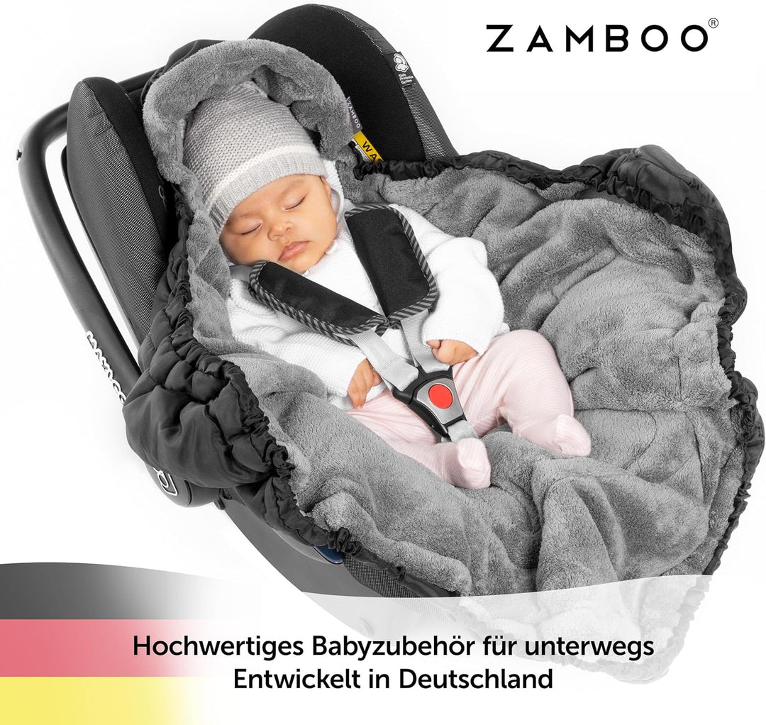 Zamboo Einschlagdecke für Babyschale und Babywanne - praktische Alternative zum Winter Fusssack, wei