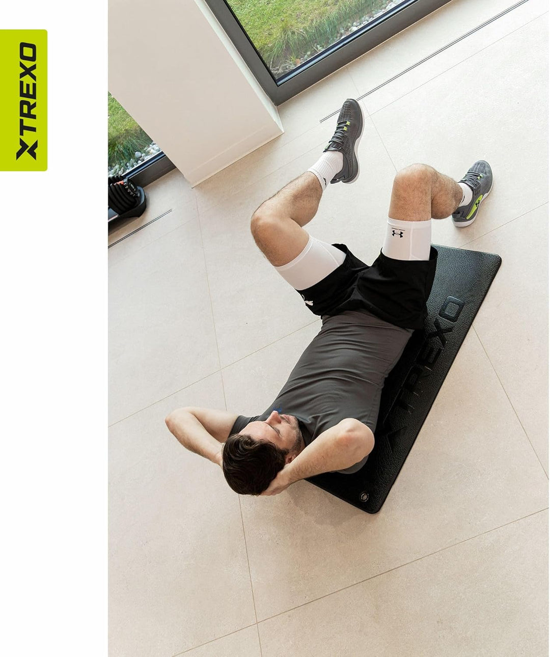 XTREXO Professional Trainingsmatte PROFESSIONAL in Schwarz 100 x 50 cm Yogamatte aus PVC Langlebig u