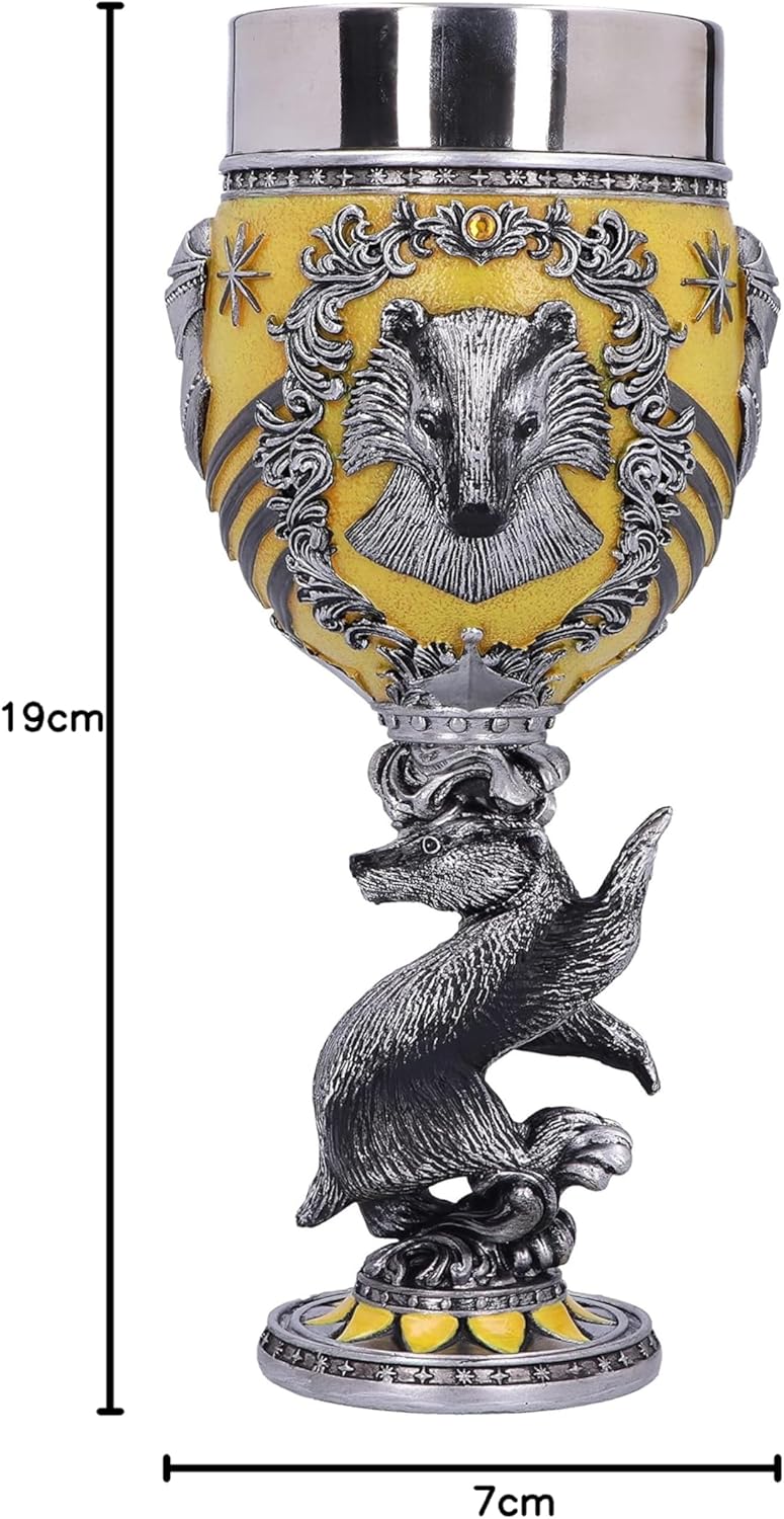 Nemesis Now Harry Potter Hufflepuff Hogwarts House Collectable Goblet, Harz, Gelb, Silber, 1.25 pico