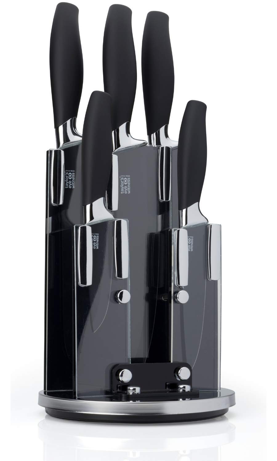 Taylors Eye Witness Messerblock-Set, enthäjt 5 Messer mit Edelstahl-Klingen und ergonomischen Griffe