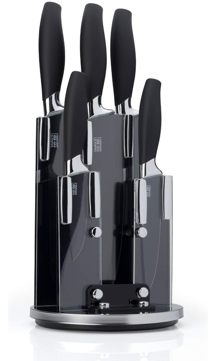 Taylors Eye Witness Messerblock-Set, enthäjt 5 Messer mit Edelstahl-Klingen und ergonomischen Griffe