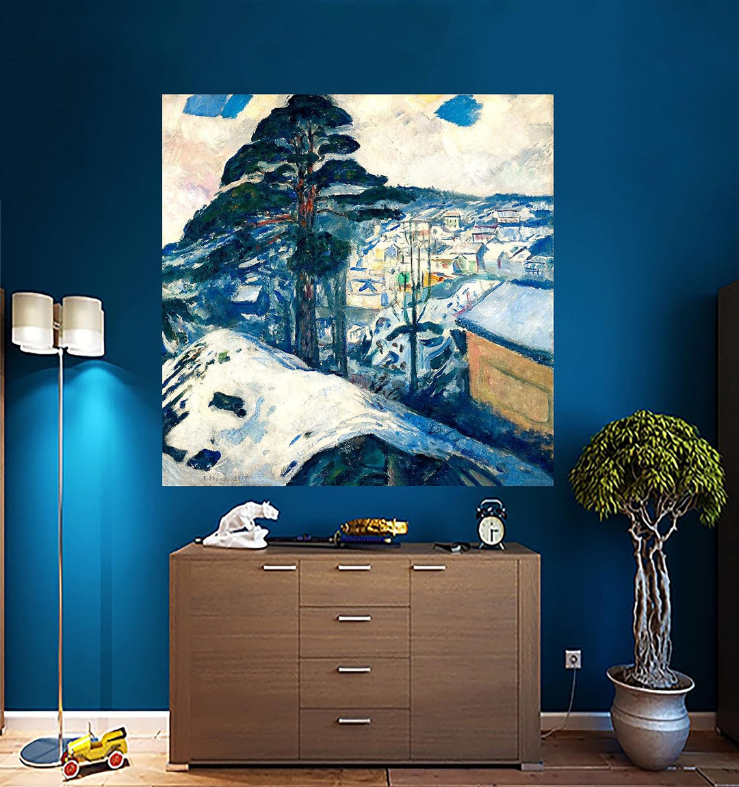 Winter in Kragero By Edvard Munch Leinwandbilder Gerahmte Kunstdrucke Wandkunst Wohnzimmer Schlafzim