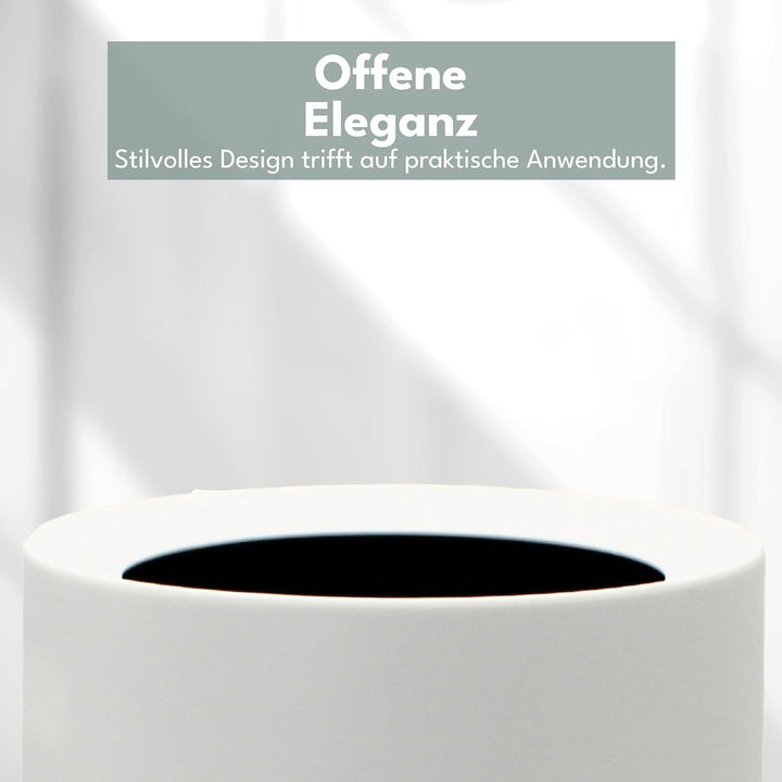 12L Mülleimer Weiss Matt – Vielseitiger Badezimmer Papierkorb & WC Mülleimer, Eleganter Büro Mülleim