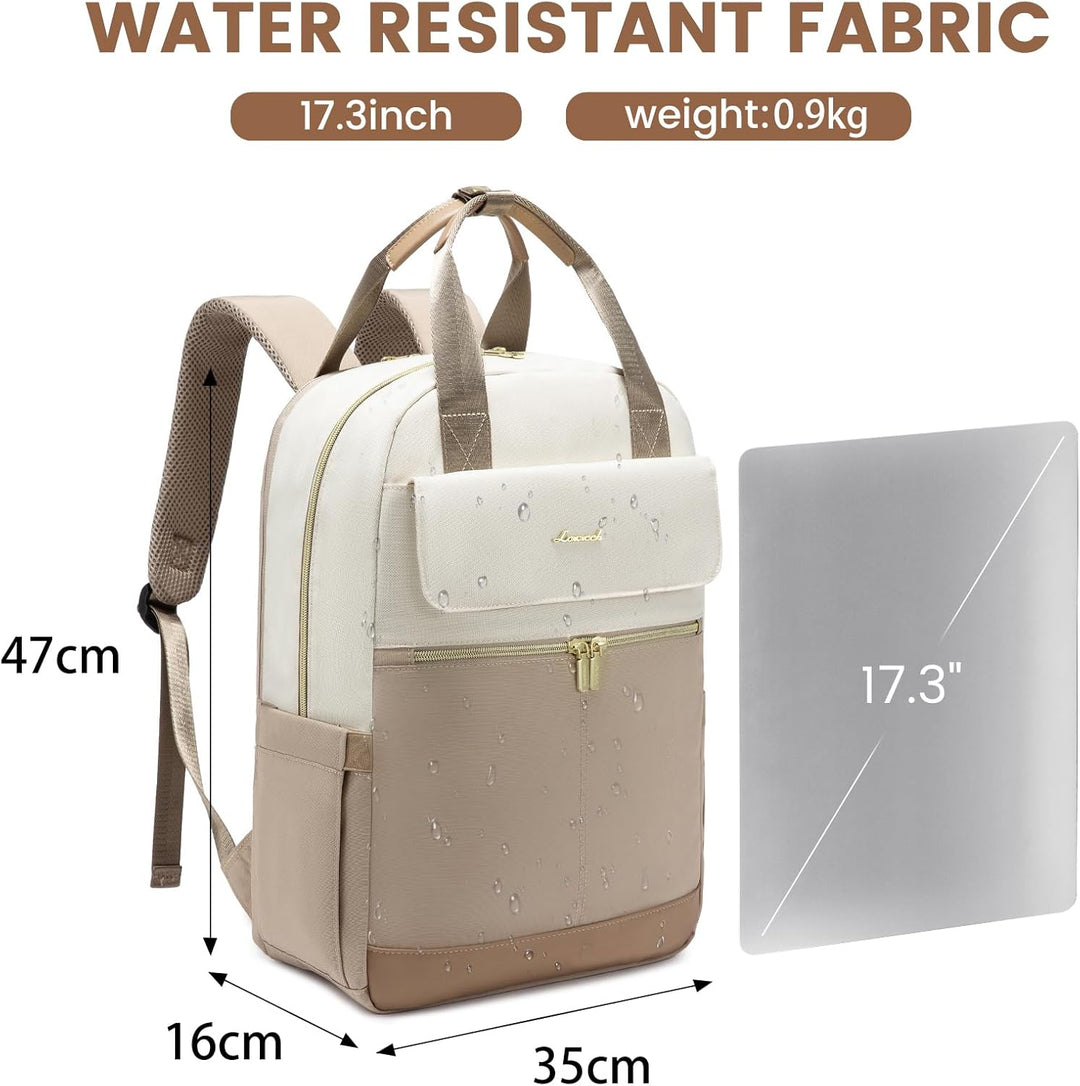 LOVEVOOK Rucksack Damen Gross, 17 Zoll Laptop Schulrucksack Teenager mit Laptopfach, Elegant Reiseru