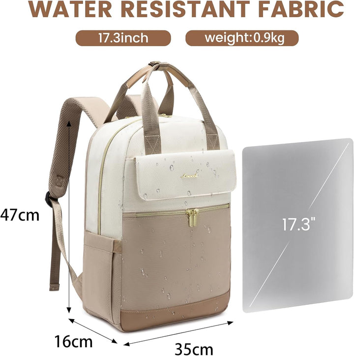 LOVEVOOK Rucksack Damen Gross, 17 Zoll Laptop Schulrucksack Teenager mit Laptopfach, Elegant Reiseru