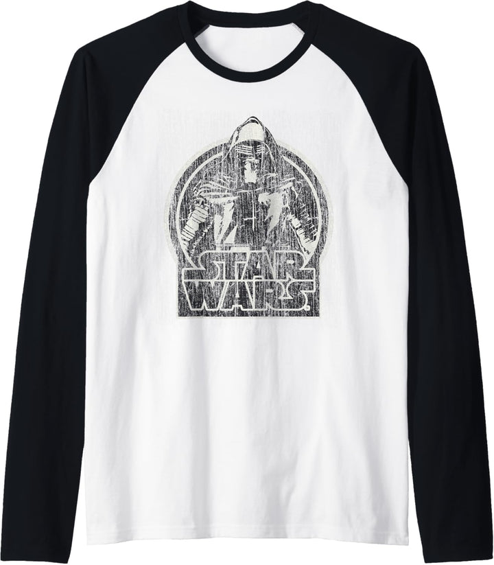 Star Wars The Force Awakens Kylo Ren Distressed Portrait Raglan