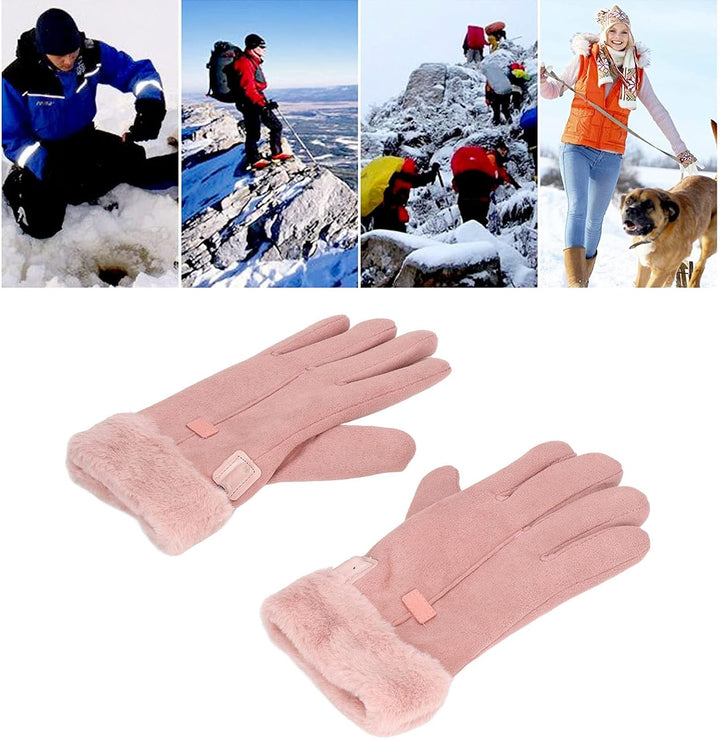 Alomejor Elektrische Heizhandschuhe Vollfinger USB-Beheizt Winter Outdoor Radfahren f¨¹r Frauen Warm