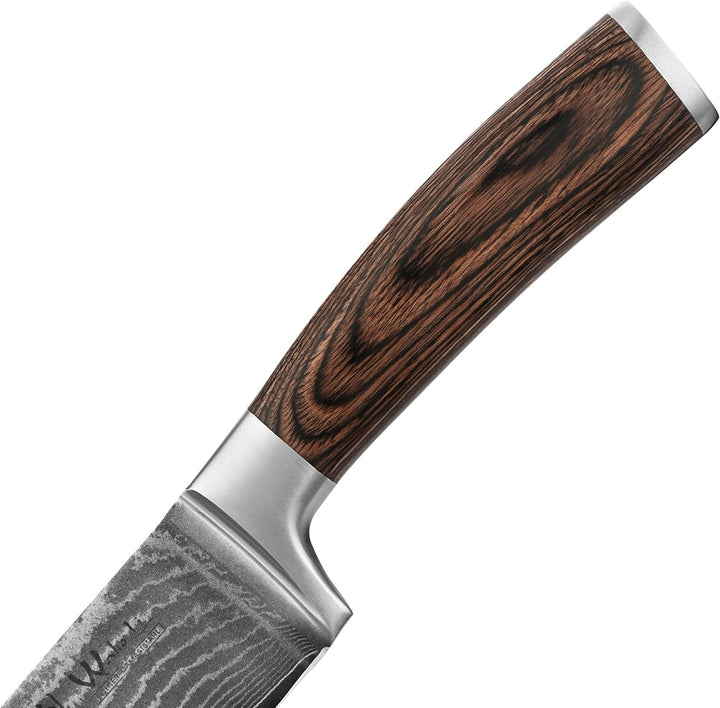 Wakoli Edib 2er Damastmesser Set mit Gravur – Personalisiertes Messer-Set, grosses & kleines Santoku