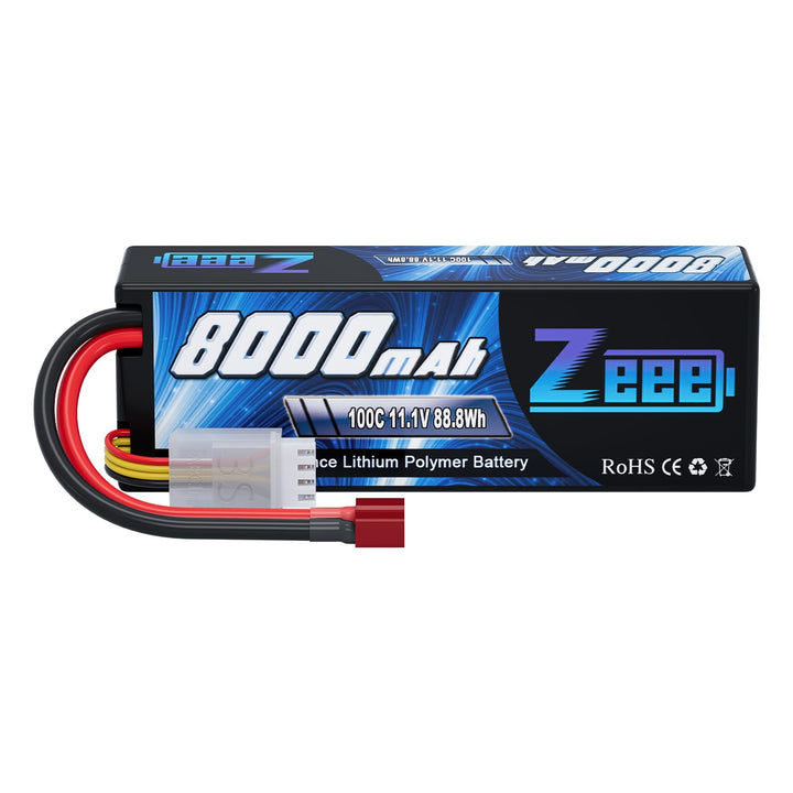 Zeee 3S Lipo Akku 11,1V 8000mAh 100C Hardcase Batterie mit Deans T Stecker für RC Evader BX Auto Car