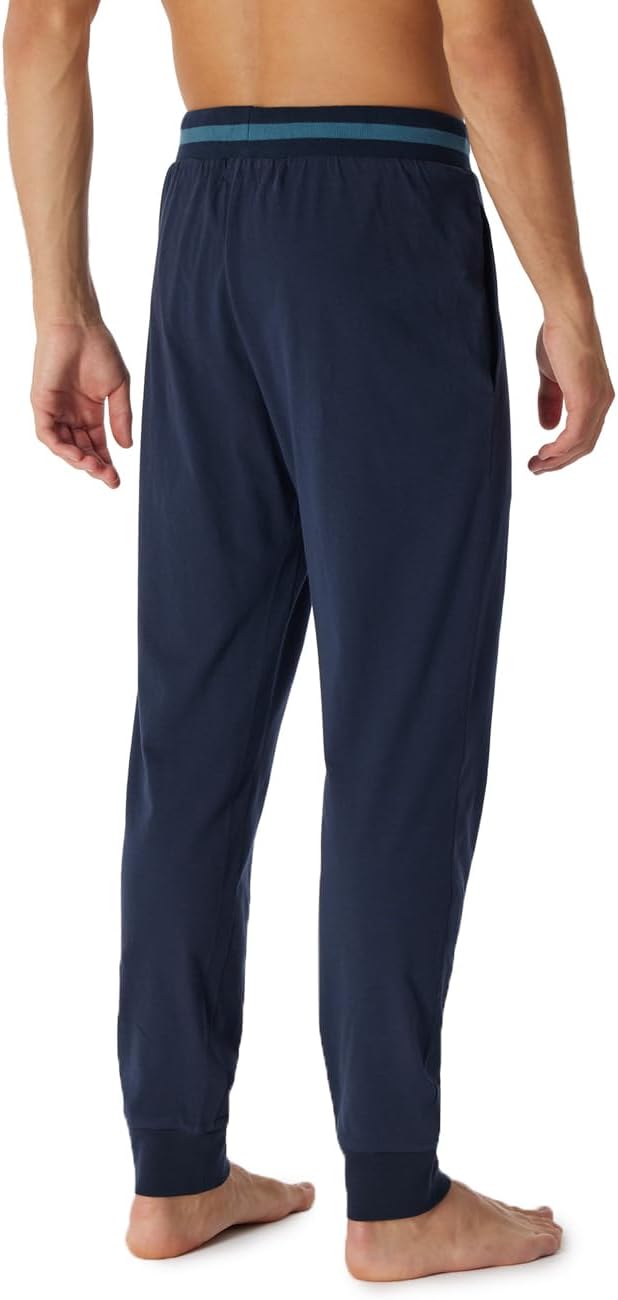 Schiesser Herren Lange Schlafhose mit Bündchen-Mix + Relax Schlafanzughose 56 Nachtblau_180294, 56 N