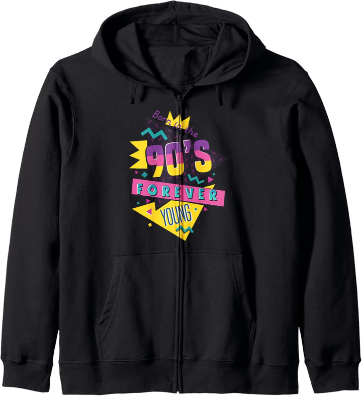 Born In The 90s Shirt Nineties Retro Forever Young Zitat Kapuzenjacke