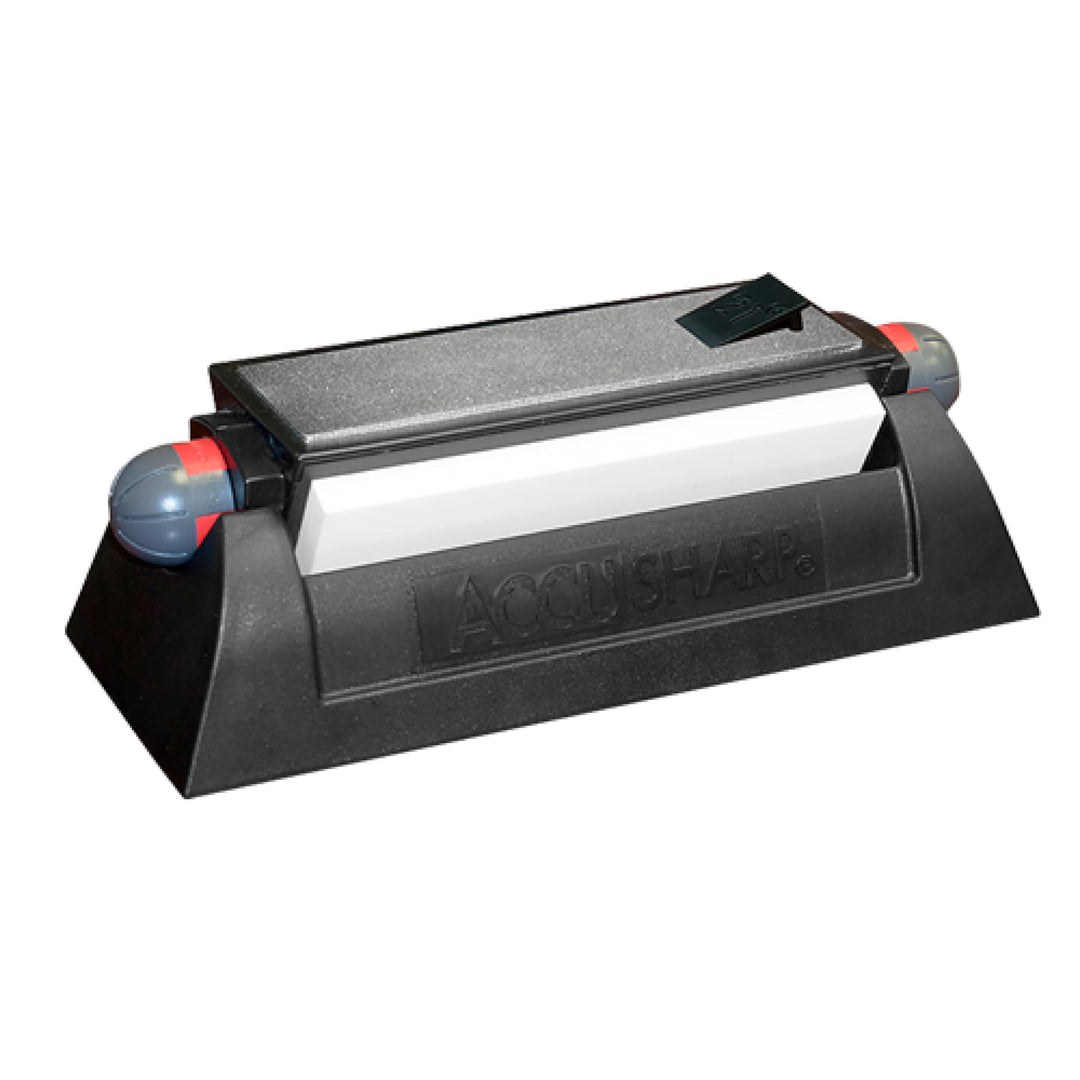 ACCUSHARP Deluxe Tri-Stone Messer- und Werkzeug-Schärfsystem-Set, rutschfest, montierbare Gummigriff