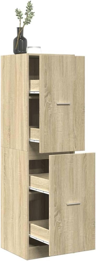 vidaXL Apothekenschrank, Sonoma-Eiche, 40 x 41 x 144,5 cm, Spanplatte, Apothekenschrank, Apothekenmö