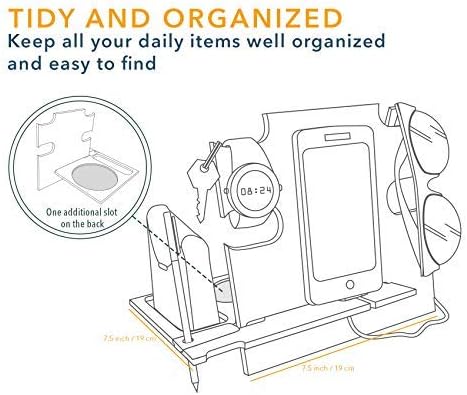 Personalisierte Dockingstation, Smartphone-Ständer - Nachttischhalter aus Holz, Geschenkidee für Män