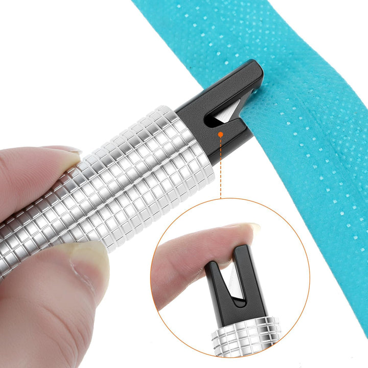 QWORK® 3 Stück Sicherheits-Gurtschneider & Fensterbrecher mit Halterung - Hochharter Wolframstahl -