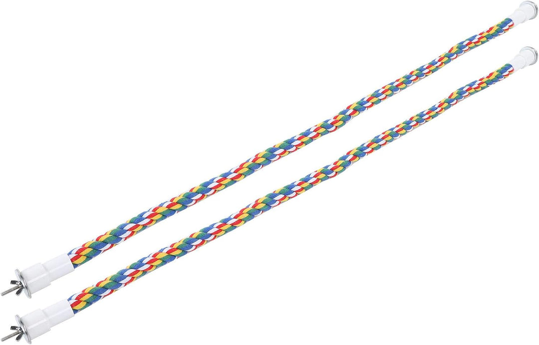 2 Stück Bird Chew Rope Bunt gefärbte Vogel Barsch Stand Baumwolle Vogel Leiter Spielzeug für Papagei