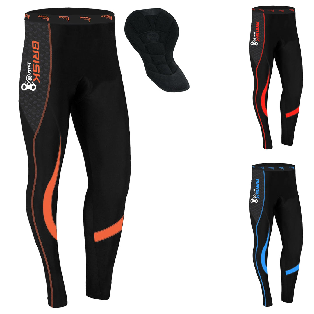 Brisk Bike Fahrradhose lang Herren Fahrradhose gepolstert Fahrradhose Herren lang M Tall Orange/Blac