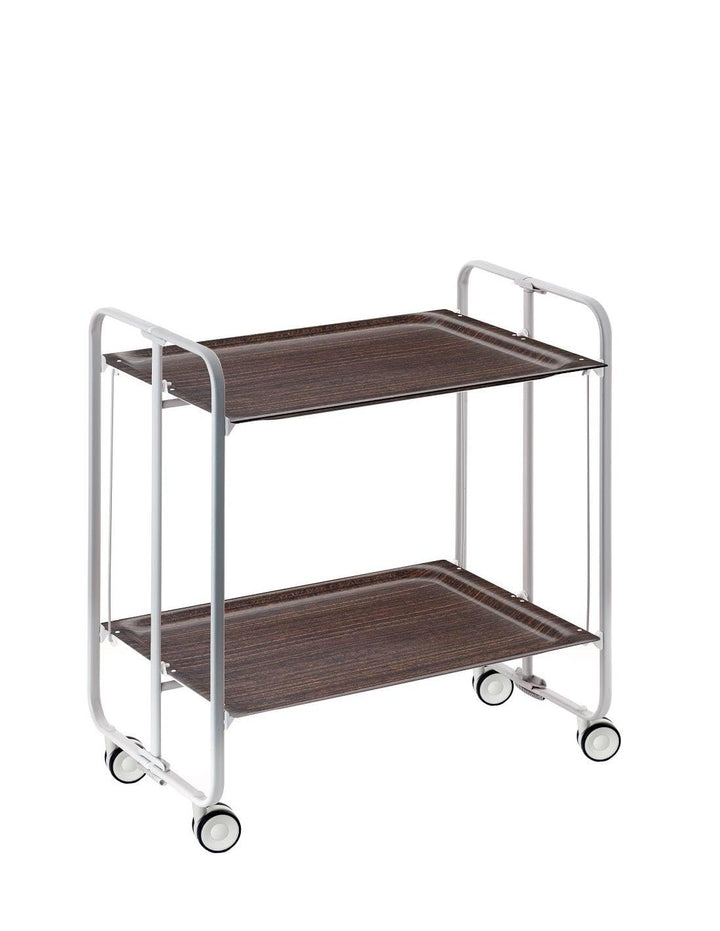 DON HIERRO - Servierwagen, klappbar, 2 Böden, grauem Rahmen. Bauhaus-Wengue one size Wengue, one siz
