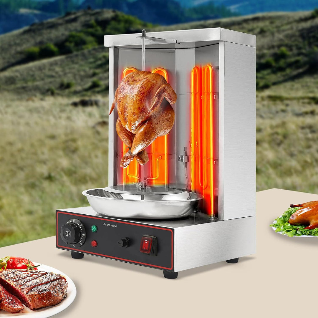 Elektro Gyrosgrill Hähnchengrill Kebab Maschine für Zuhause Drehgrill mit Rutschfeste Füsse und Anze
