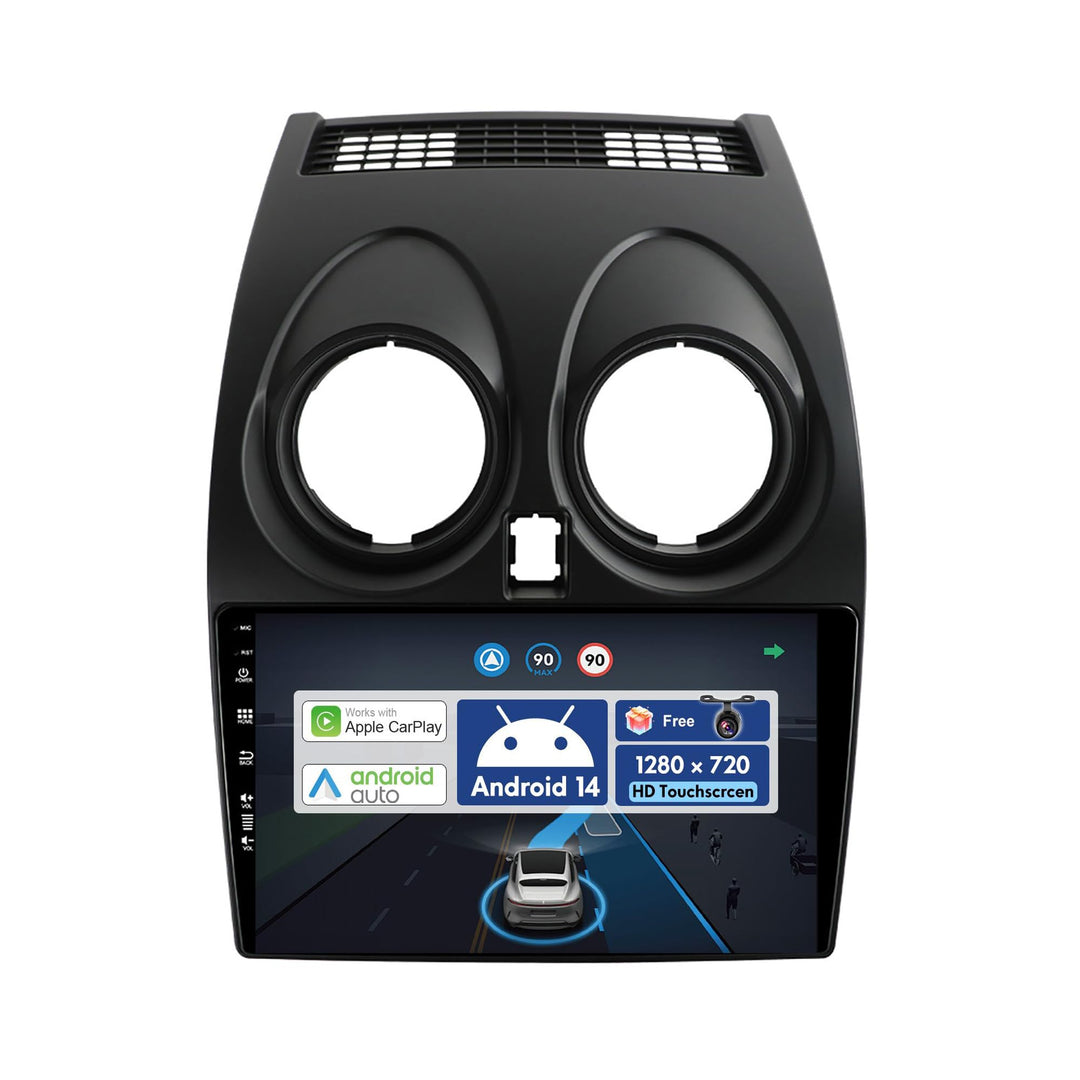 JOYX Android 12 Autoradio mit IPS 2.5D Passt für Nissan Qashqai J10 (2006-2015) - 2G+32G - Rückfahrk