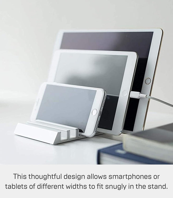 Yamazaki Tower 5274 Tablet-Ständer, Smartphone and Tablet Stand, Weiss, Aluminium/Silikon, 10 x 13 x