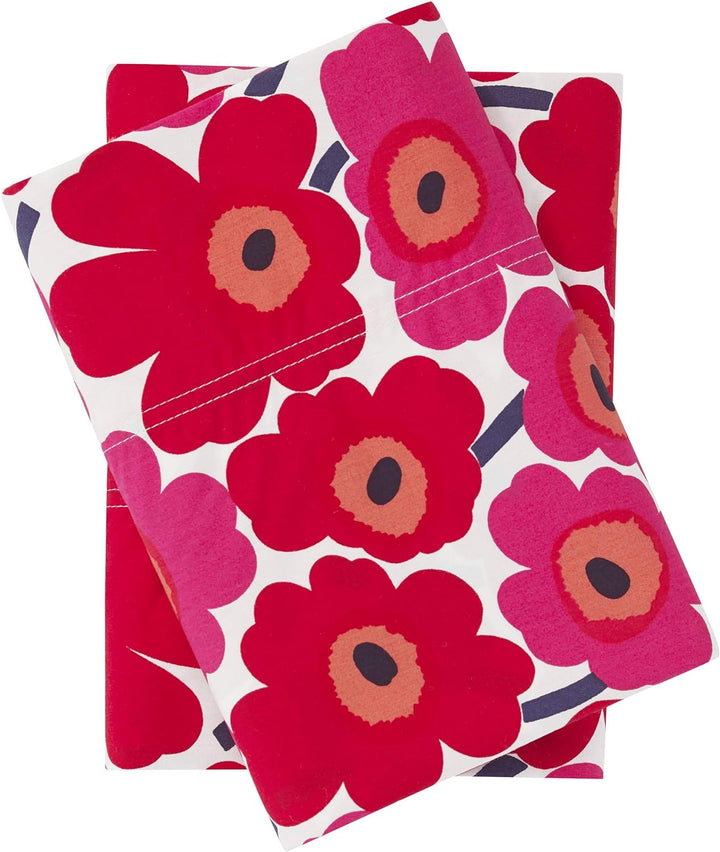 Marimekko - Kissenbezug-Set, Baumwoll-Perkal-Bettwäsche, Glatte und Coole Heimdekoration (Mini Unikk