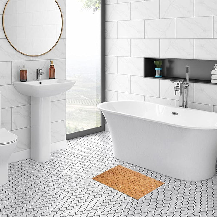 Bambus-Badematte, Badezimmerteppich, Boden, Holz, Dusche, Badewanne, wasserdicht, rutschfest, Zubehö