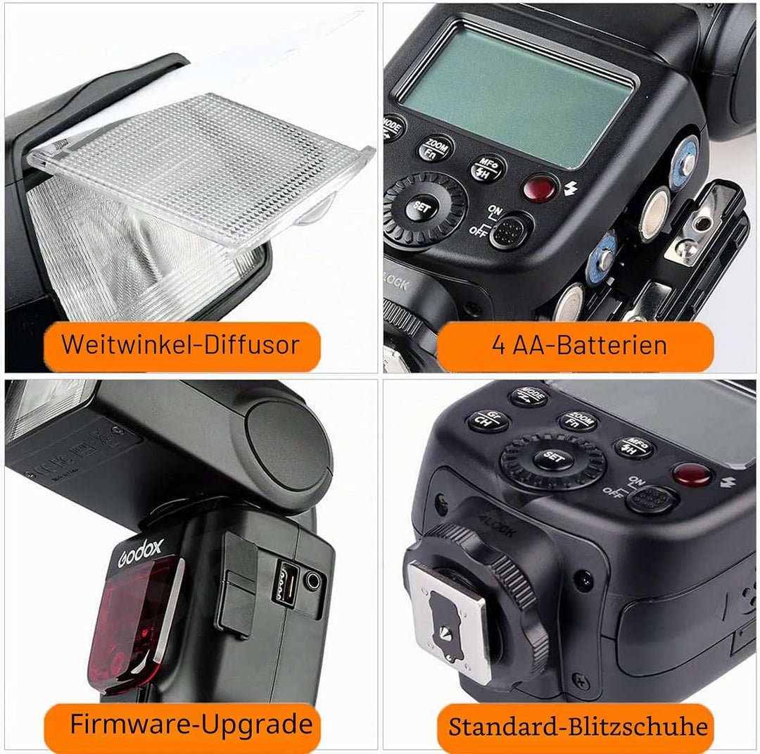 Godox TT600 2.4G Speedlite Master/Slave-Blitz mit integriertem Auslösesystem für Canon Nikon Pentax