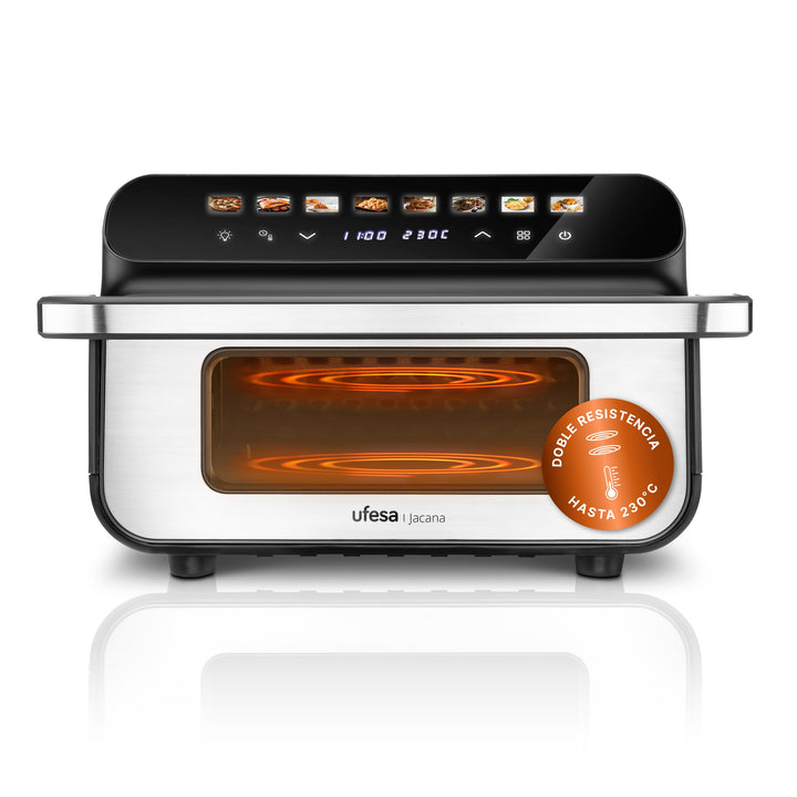 Ufesa Jacana Heissluftfritteuse 10 L, Airfryer XXL mit Doppelheizung, Elektrischer Mini-Backofen, 28