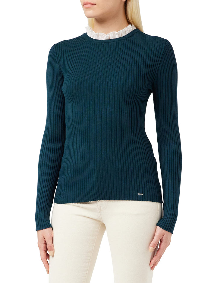 Morgan Langarmpullover mit gerafftem Kragen XS Grün (Vert Bouteille Vert Bouteille), XS Grün (Vert B