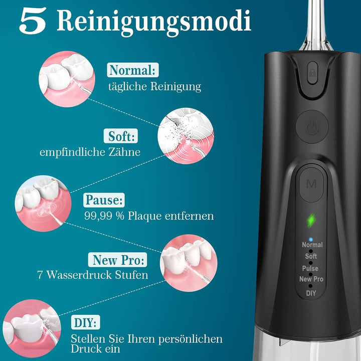 SURFOU Munddusche Kabellos Elektrische Zahndusche Wasser Zahnreiniger, Oral Irrigator Water Flosser