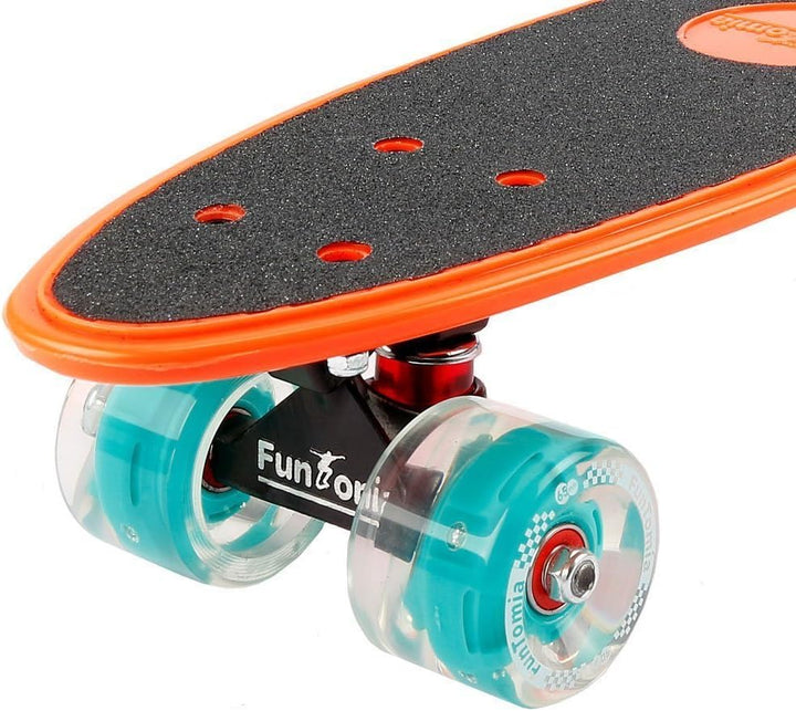 FunTomia Miniboard Cruiser Skateboard mit 70/65mm Big Wheel Rollen inkl. MACH1 Kugellager orange mit