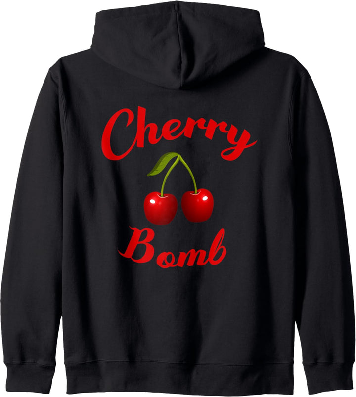 Süsses CHERRY BOMB Retro Kirsche 70er Vintage Style Geschenk Kapuzenjacke