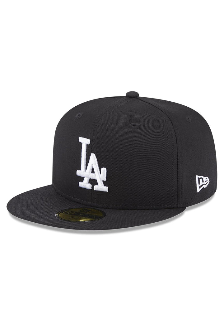 New Era Team Side Patch 59Fifty Cap LA Dodgers Schwarz Weiss, Size:7 3/4