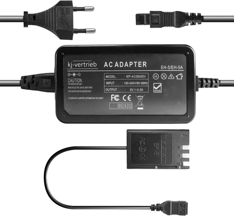 kj-vertrieb Netzteil mit Akkuadapter EP-5 für Nikon EH-5A - 9V 4,5A EH-5 + EP-5, EH-5 + EP-5