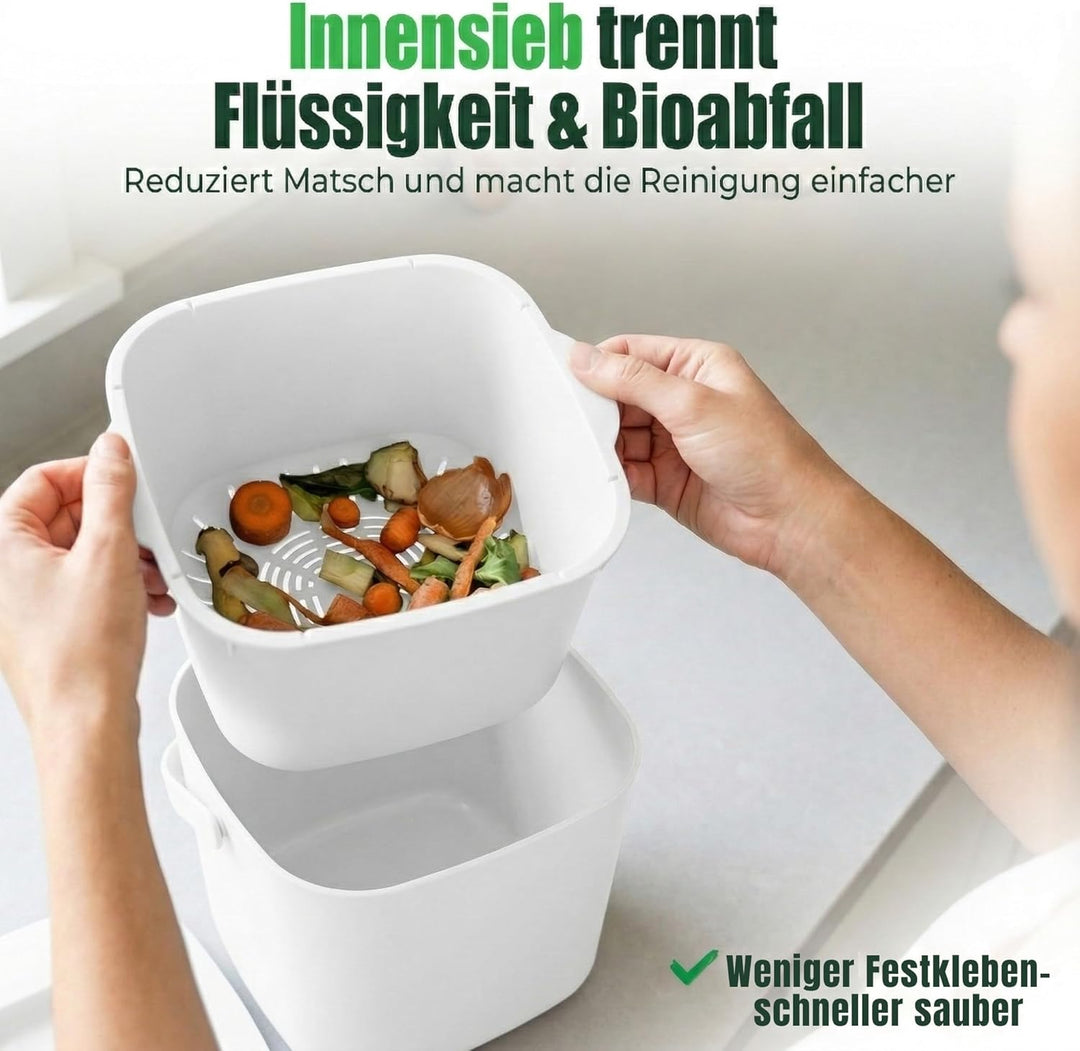 YourCasa® Biomülleimer Küche - 7L - Komposteimer Küche für alltäglichen Biomüll Behälter - Spülmasch