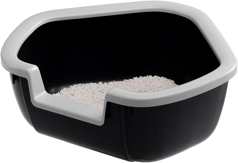 Ferplast Ecktoilette für Katzen offene Katzentoilette DAMA Eckkatzentoilette, widerstandsfähiger Kun