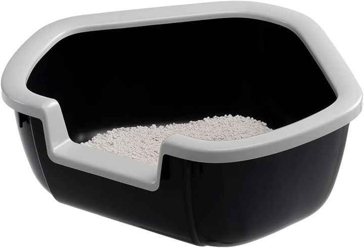 Ferplast Ecktoilette für Katzen offene Katzentoilette DAMA Eckkatzentoilette, widerstandsfähiger Kun