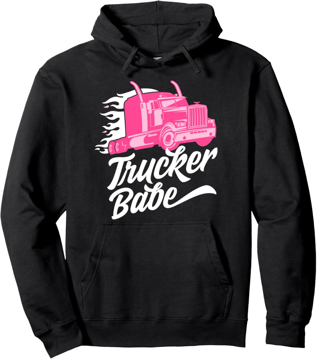 Trucker Babe Truckerin LKW Fahrerin Geschenk Pullover Hoodie