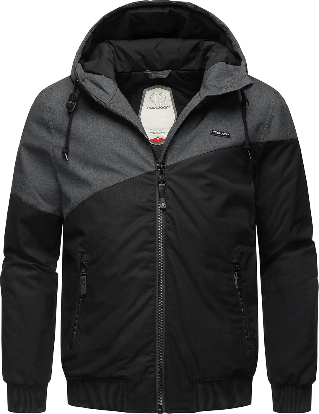 Ragwear Herren warme Winterjacke kurz mit Verstellbarer Kapuze Wings S-3XL 3XL Schwarz, 3XL Schwarz