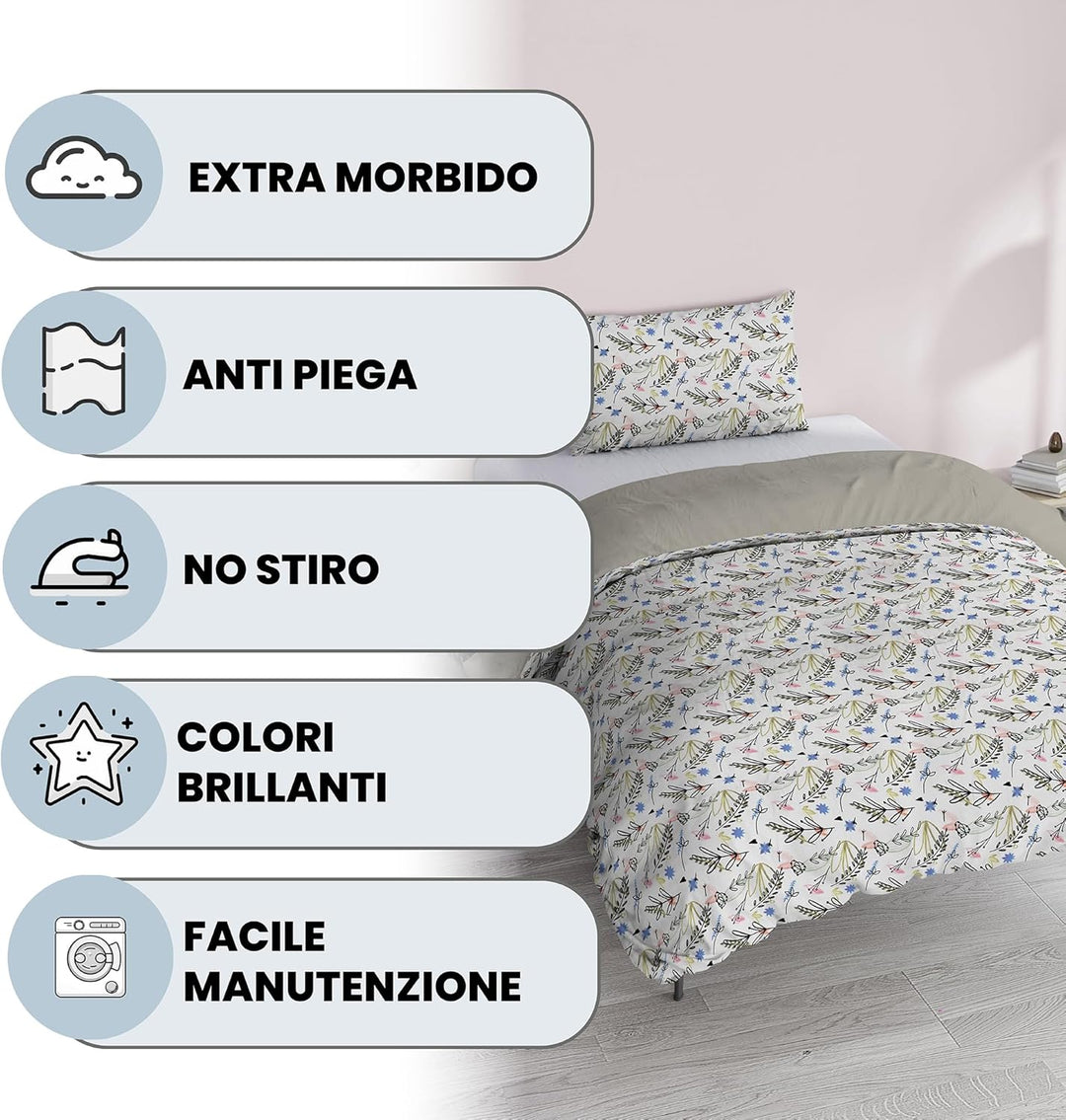 Italian Bed Linen Fantasy Bettbezug, Provenza, Kleine doppelte